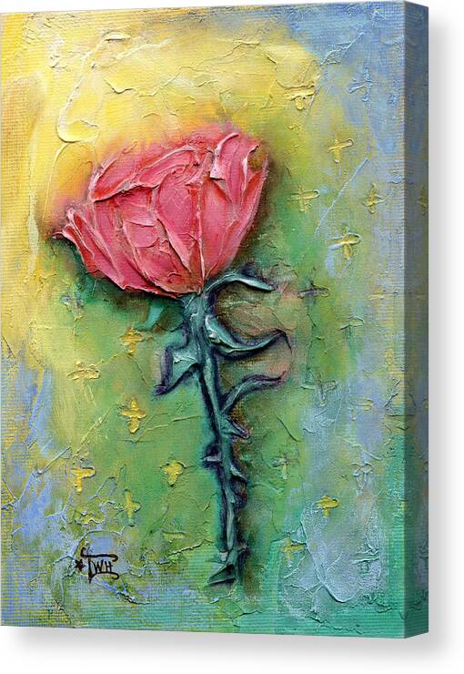 Rose Canvas Print featuring the mixed media Reborn by Terry Webb Harshman