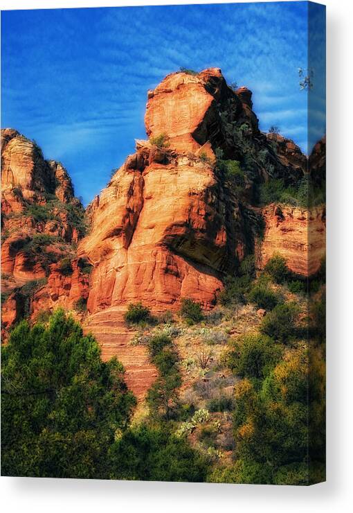 Red Rock Photo Canvas Print featuring the photograph Red Rocks NUmber 3 in Faye Canyon by Bob Coates