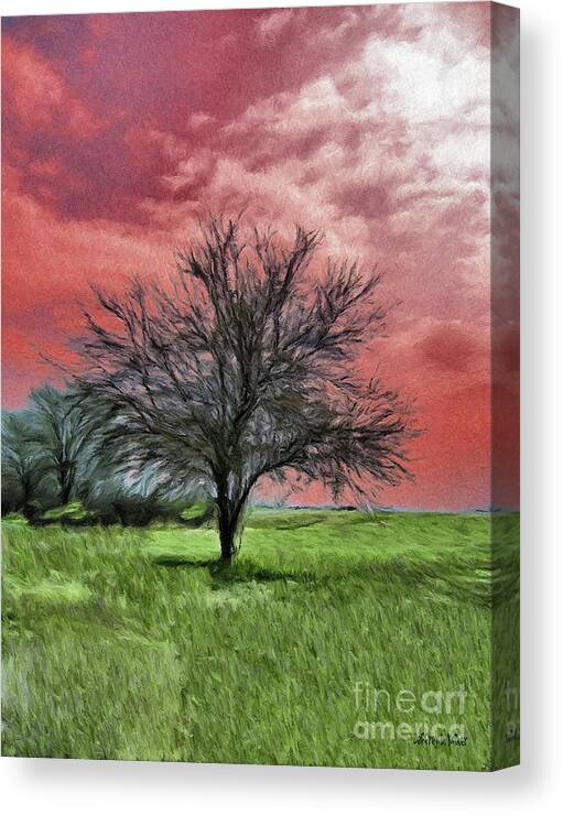 Red Canvas Print featuring the painting Red Sky by Jeffrey Kolker