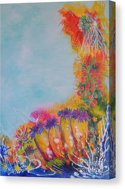 Coral Canvas Print featuring the painting Reef Corals by Lyn Olsen