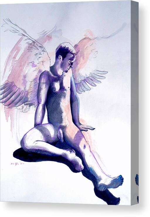 Angels Canvas Print featuring the painting Resting Angel by Rene Capone