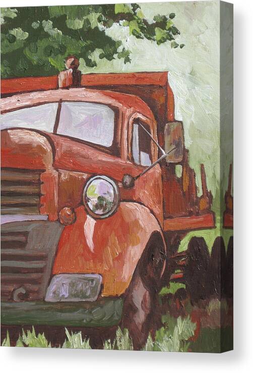 Truck Canvas Print featuring the painting Retired by Sandy Tracey