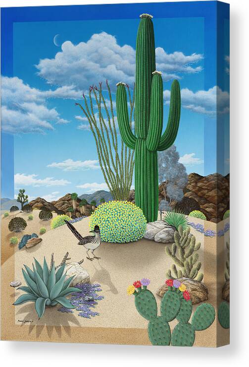 Roadrunner Canvas Print featuring the painting Roadrunner by Snake Jagger