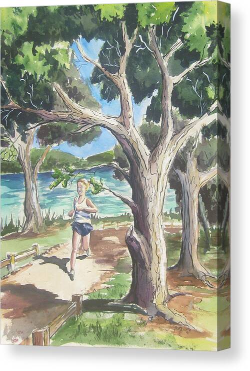 Landscape Canvas Print featuring the painting Running White Rock by Paul Choate