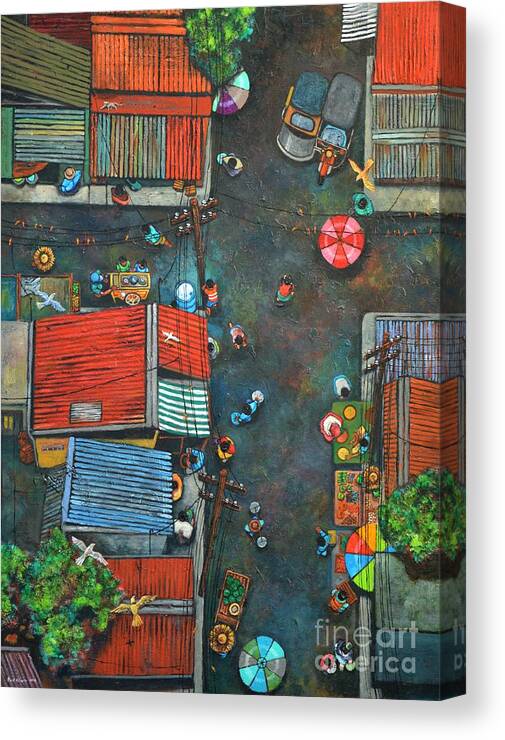 Market Canvas Print featuring the painting Sa Lumang Palengke by Paul Hilario