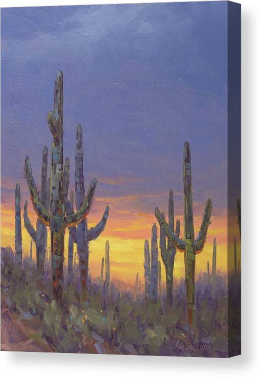 Saguaro Canvas Print featuring the painting Saguaro Mosaic by Cody DeLong