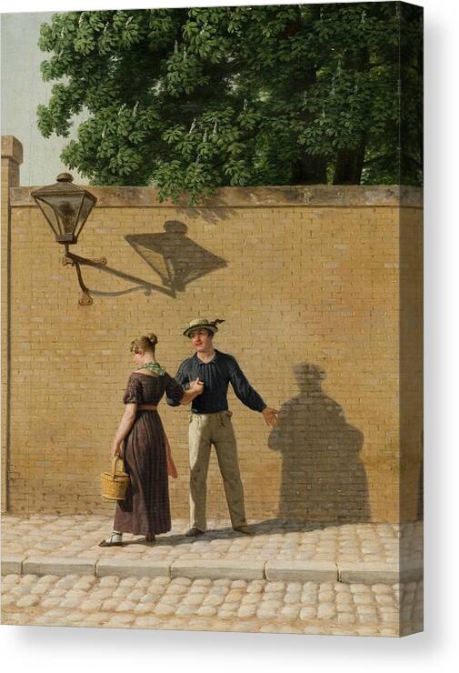 19th Century Art Canvas Print featuring the painting Sailor taking Leave of His Girlfriend by Christoffer Wilhelm Eckersberg
