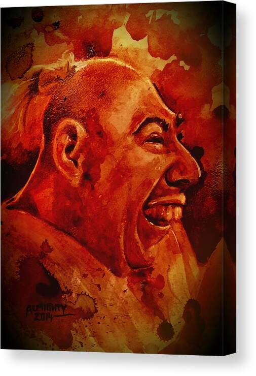 Schlitzie Canvas Print featuring the painting Schlitzie / Pinhead by Ryan Almighty