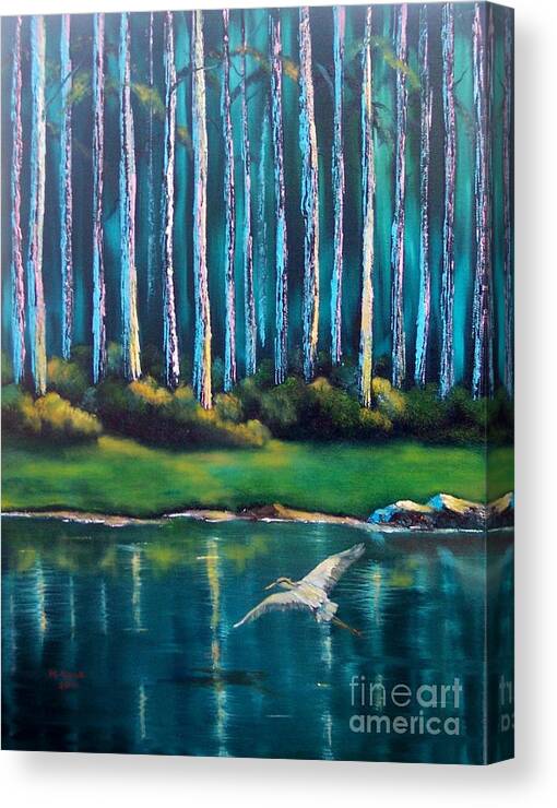Landscape Canvas Print featuring the painting Secluded II by Marlene Book