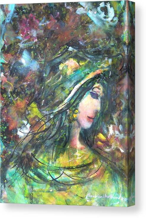  Canvas Print featuring the painting Seed of hope on the week day by Wanvisa Klawklean