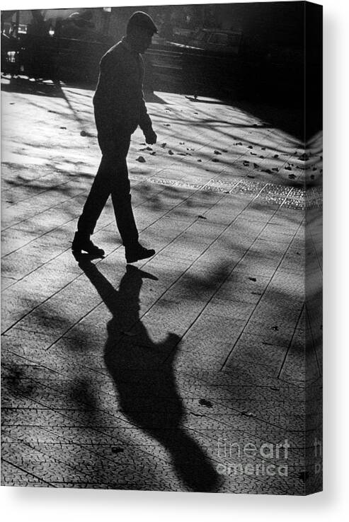 Man Canvas Print featuring the photograph Shadow Walker-Signed-#003 by J L Woody Wooden