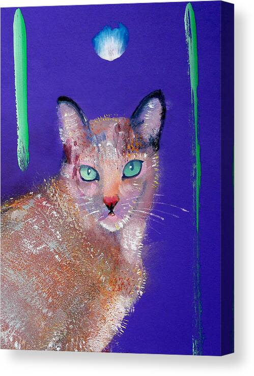 Cat Canvas Print featuring the painting Siamese Cat by Charles Stuart