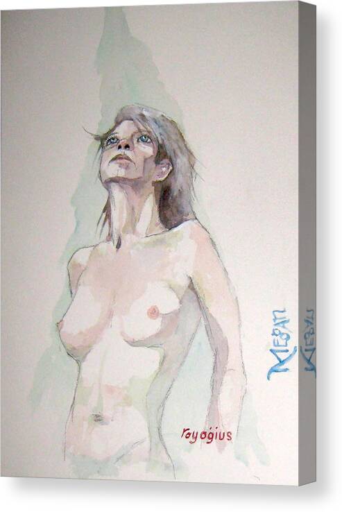 Female Canvas Print featuring the painting Sketch for Megan IV by Ray Agius