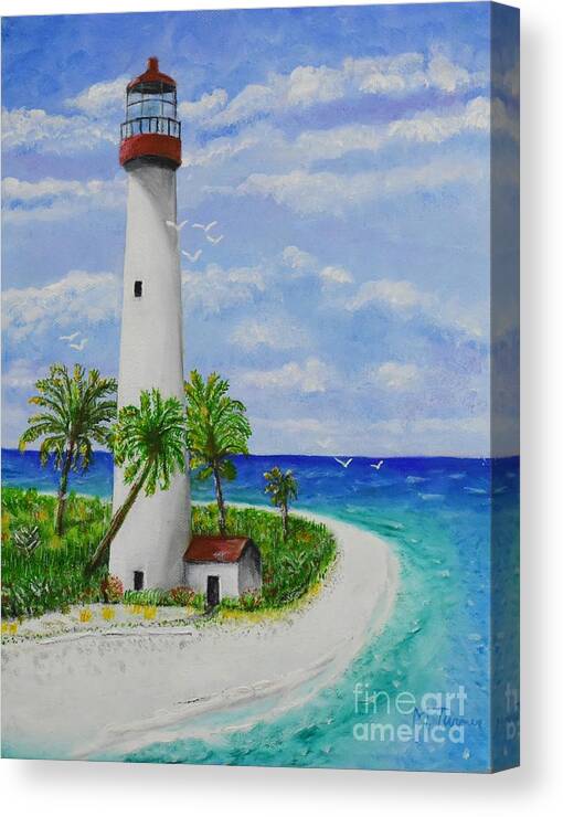 Light House Canvas Print featuring the painting Somewhere beautiful by Melvin Turner
