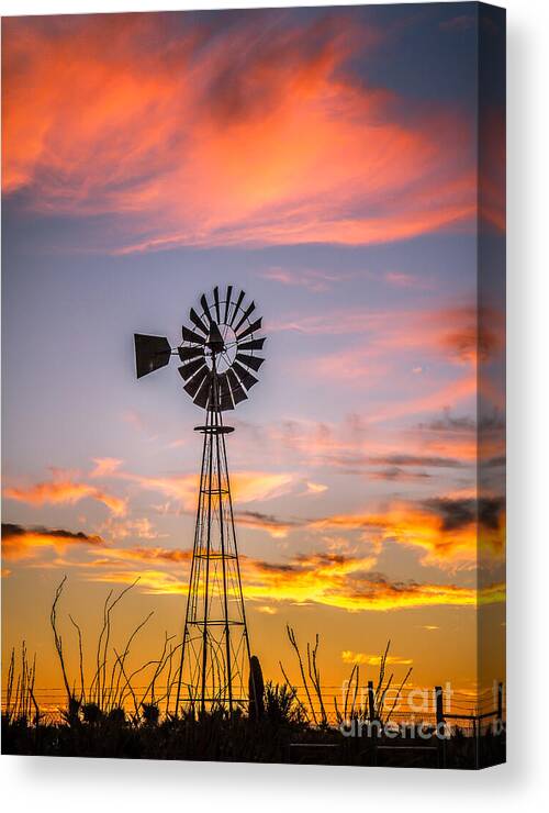 Desert Canvas Print featuring the photograph Southwest Windmill by Robert Bales