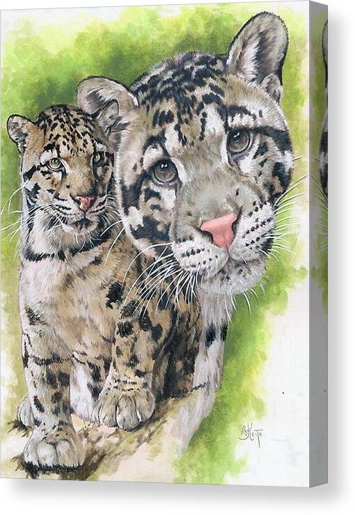 Clouded Leopard Canvas Print featuring the mixed media Sovereignty by Barbara Keith