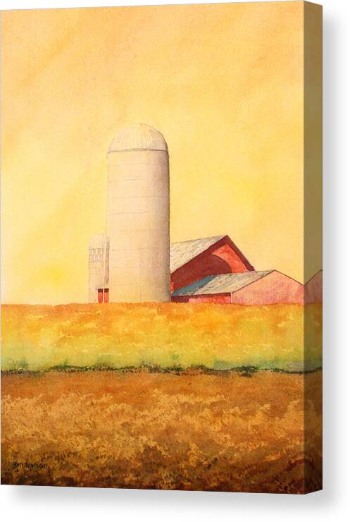 Farm Canvas Print featuring the painting Soybean Field by Ken Marsden