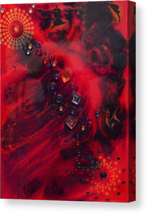 Space Canvas Print featuring the painting Space Poppies by MiMi Stirn