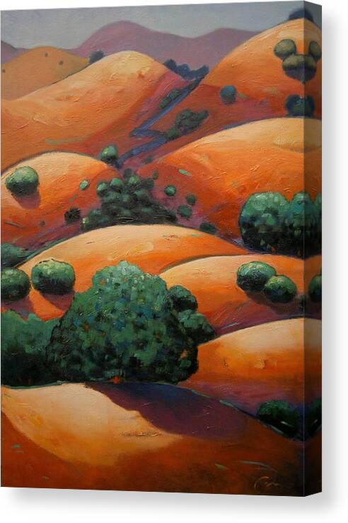 Rolling Hills Canvas Print featuring the painting Splendid Uphill by Gary Coleman