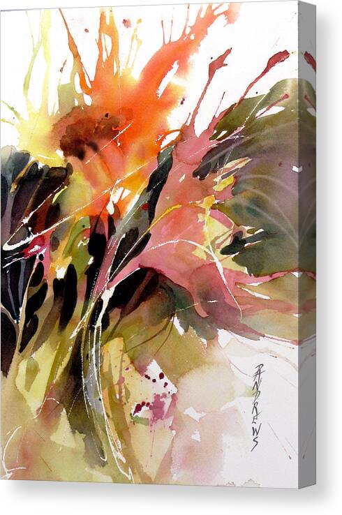 Watercolor Canvas Print featuring the painting Spring Joy by Rae Andrews