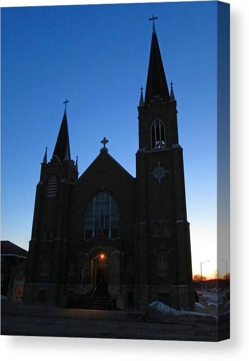 St. Patrick Church Canvas Print featuring the photograph St. Patrick's of Escanaba by Kris Rasmusson