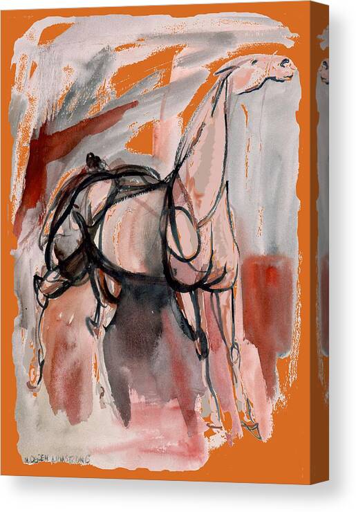Horse Canvas Print featuring the mixed media Stand Alone Bold One by Mary Armstrong