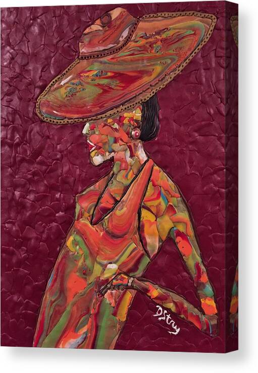Portrait Canvas Print featuring the mixed media Stepping Out by Deborah Stanley