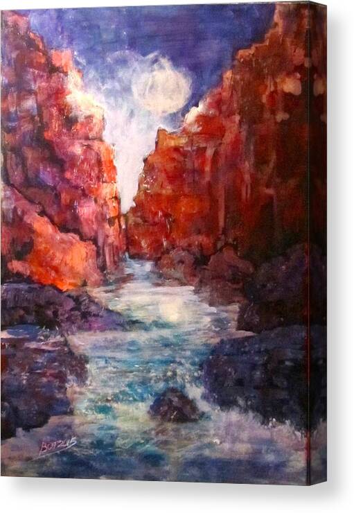 Mountains Canvas Print featuring the painting Stone Canyon by Barbara O'Toole