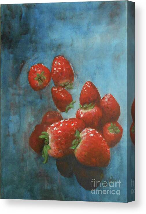 Still Life Canvas Print featuring the painting Strawberries by Jane See