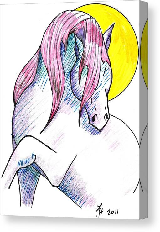 Horse Canvas Print featuring the drawing Strawberry Horse by Loretta Nash