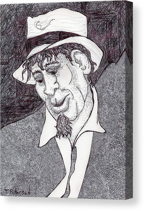 Drawing Canvas Print featuring the drawing Street Corner Poet by Todd Peterson