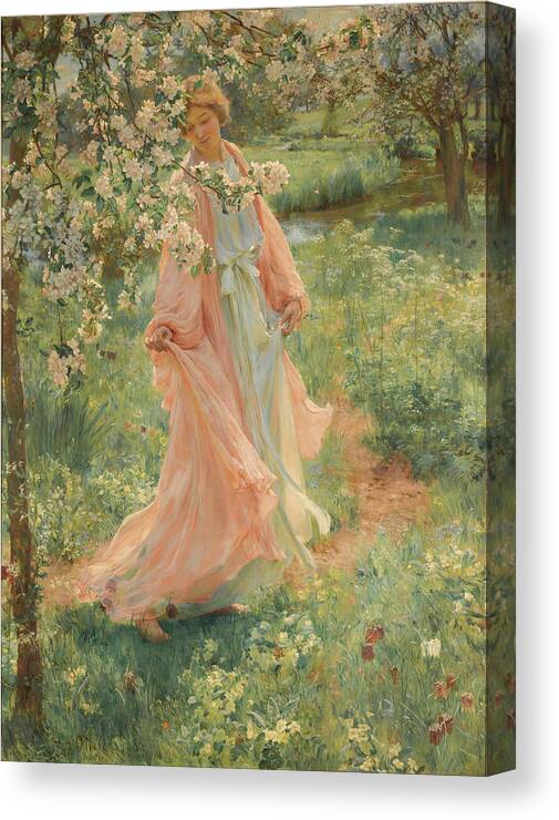 Herbert Arnould Olivier (summer Has Come In) 1902 Canvas Print featuring the painting Summer Has Come by MotionAge Designs