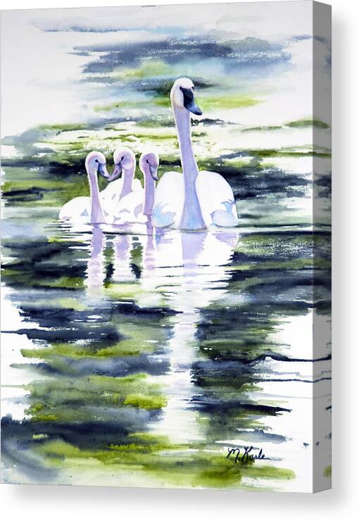 Summer Canvas Print featuring the painting Summer Swans by Marsha Karle