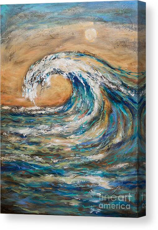 Surf Canvas Print featuring the painting Surf's Up by Linda Olsen