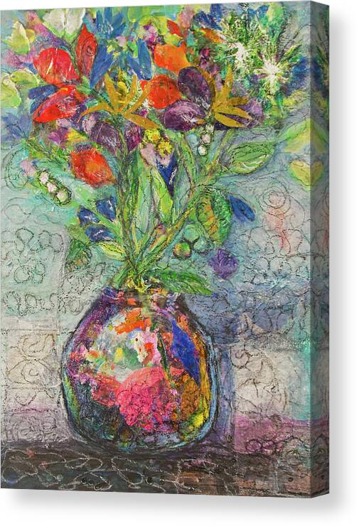 Flowers Canvas Print featuring the mixed media Sweet Dreams by Julia Malakoff