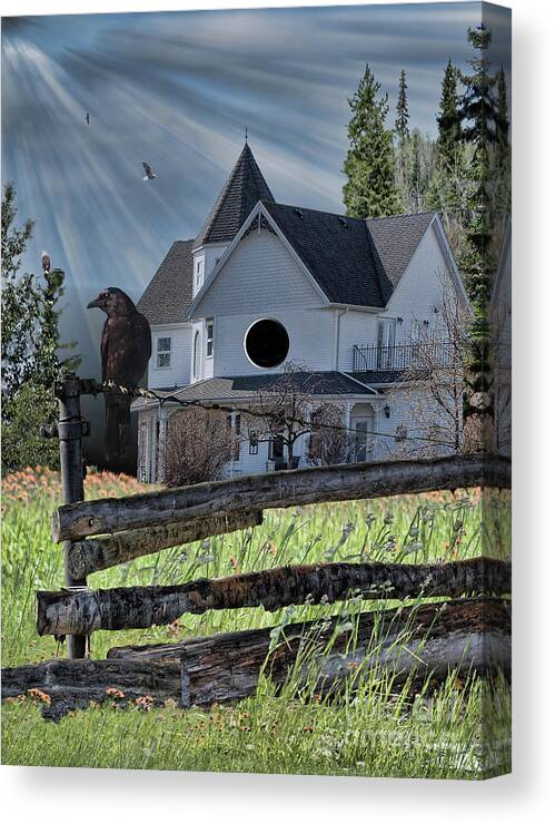  House Canvas Print featuring the photograph The Bird House by Vivian Martin