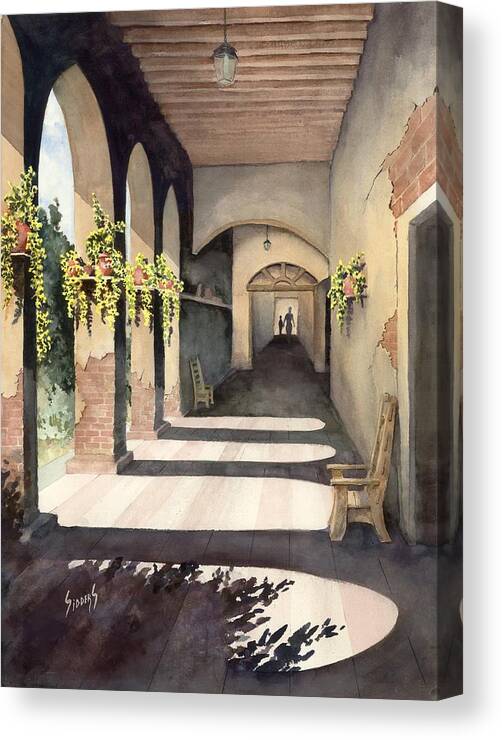 Plants Canvas Print featuring the painting The Corridor 2 by Sam Sidders