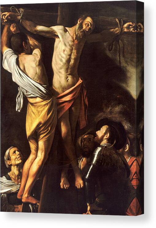 Caravaggio Canvas Print featuring the painting The Crucifixion of Saint Andrew by Caravaggio