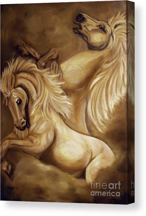 Horse Canvas Print featuring the painting The Dance by Nancy Bradley