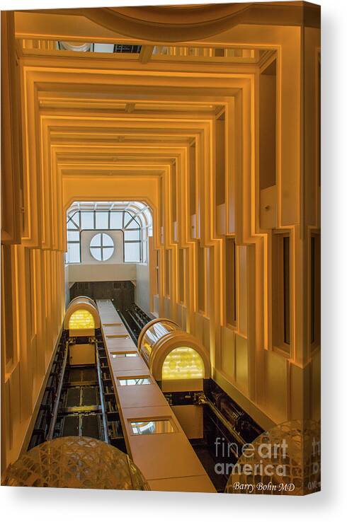 Elevators Canvas Print featuring the photograph The Elevator shaft by Barry Bohn