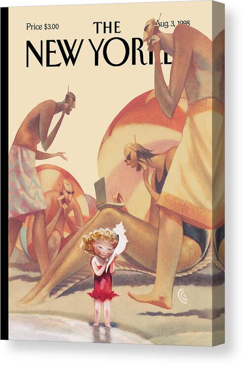 Leisure Canvas Print featuring the painting The New Yorker Cover - August 3rd, 1998 by Carter Goodrich
