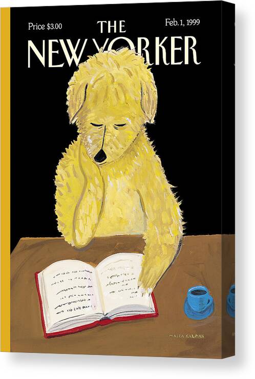 Animalsfictionleisurerelaxationeducationstudyinglearningmairakalmanartkey47480mairakalmanmka Canvas Print featuring the photograph The New Yorker Cover - February 1, 1999 by Maira Kalman