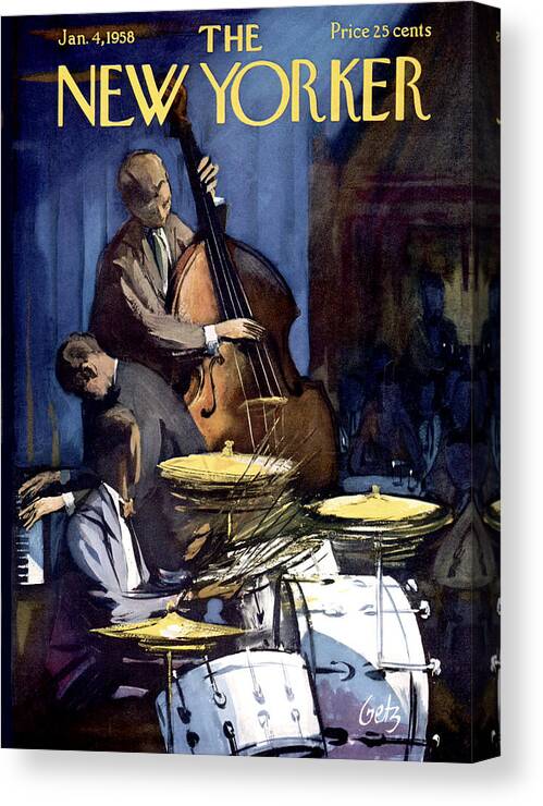 Concert Canvas Print featuring the painting New Yorker January 4th, 1958 by Arthur Getz