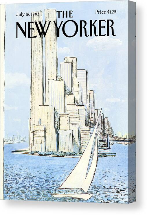 Regional Canvas Print featuring the painting New Yorker July 19th, 1982 by Arthur Getz