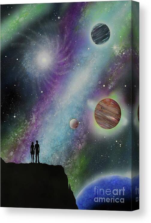 Space Canvas Print featuring the painting The Possibilities by Mary Scott