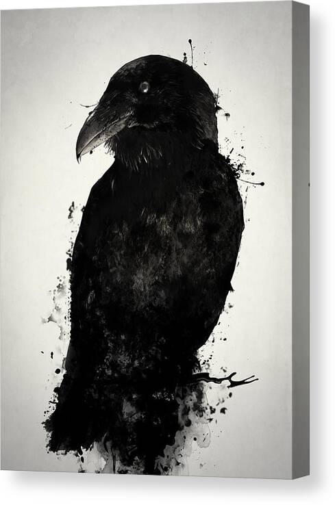 Raven Canvas Print featuring the mixed media The Raven by Nicklas Gustafsson