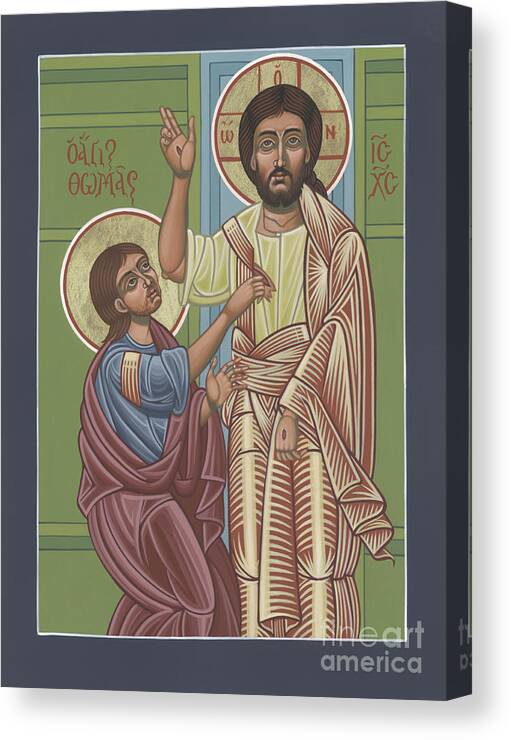 The Risen Lord Appears To St Thomas Canvas Print featuring the painting The Risen Lord Appears to St Thomas 257 by William Hart McNichols
