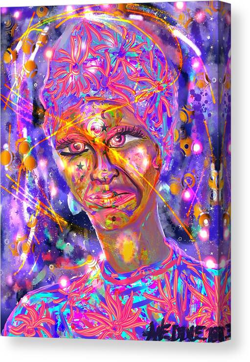 Digital Painting Canvas Print featuring the digital art The Seer by Angela Weddle