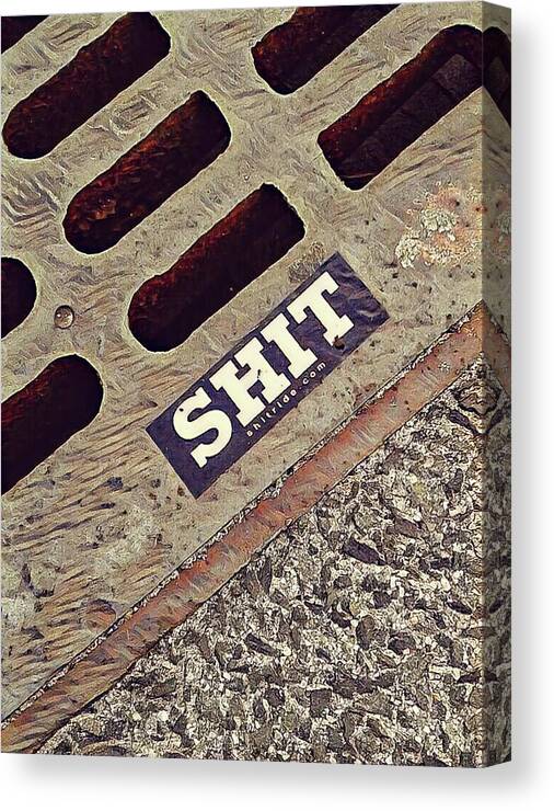 Drain Canvas Print featuring the photograph The shit you see in new York city by Bruce Carpenter