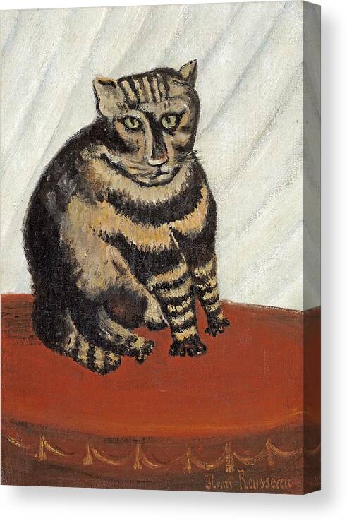 Henri Rousseau Canvas Print featuring the painting The Tabby by Henri Rousseau